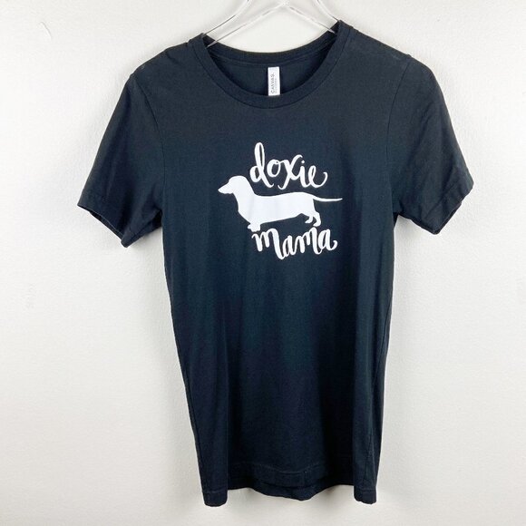 DOXIE MAMA Crewneck Short Sleeve Graphic Tee Black Small - Picture 1 of 5
